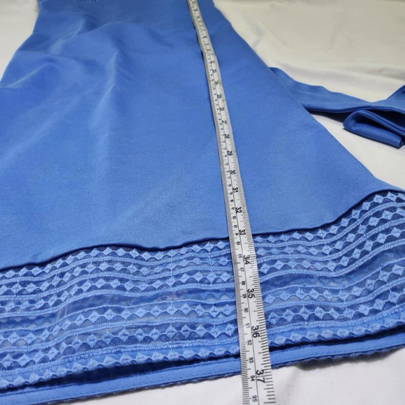 Ann Taylor Dress Womens M Blue Sleeveless Belted Dress - Picture 11 of 13